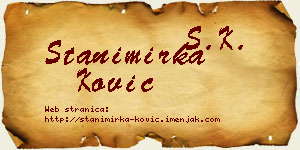 Stanimirka Ković vizit kartica